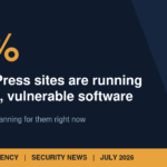 Warning graphic: 86 percent of WordPress sites are running outdated, vulnerable software